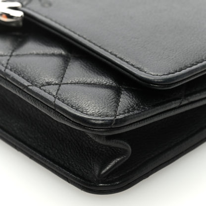 Chanel Grained Calfskin Quilted CC Box Wallet On Chain WOC Black 9 of 9