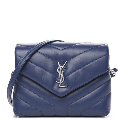 Saint Laurent Calfskin Y Quilted Monogram Toy Loulou Chain Satchel Denim 1 of 10
