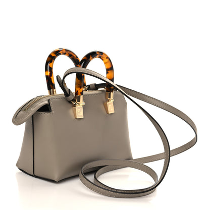 Fendi Vitello King Plexiglass Logo Embossed Mini By The Way Top Handle Boston Bag Tortora 2 of 6