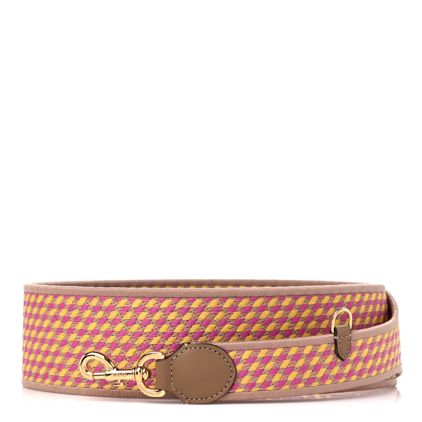 Canvas Vitello King Logo Embroidered Shaped Strap You Bouganville Mimosa Miele Sand