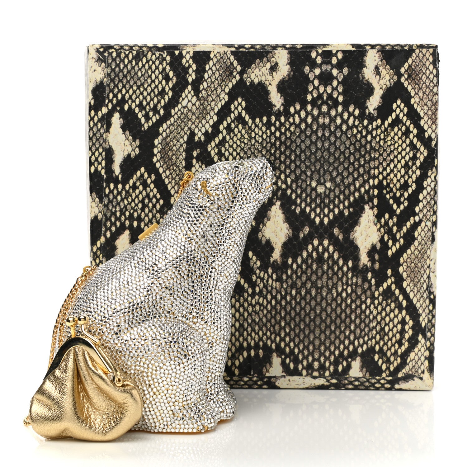 Judith Leiber Swarovski Crystal Polar Bear Minaudiere Clutch White 11 of 11