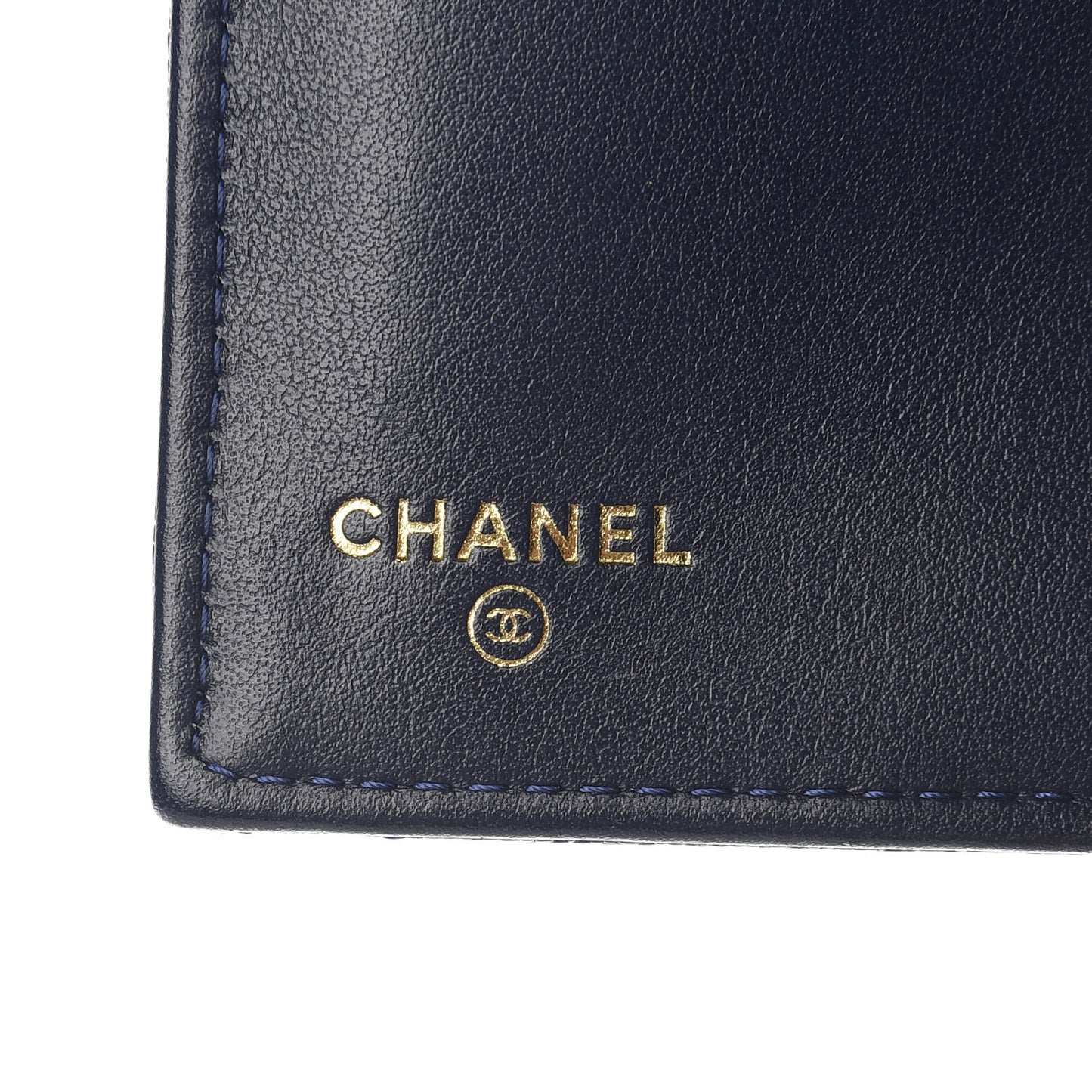 Caviar Quilted Medium Boy Flap Wallet Navy Blue