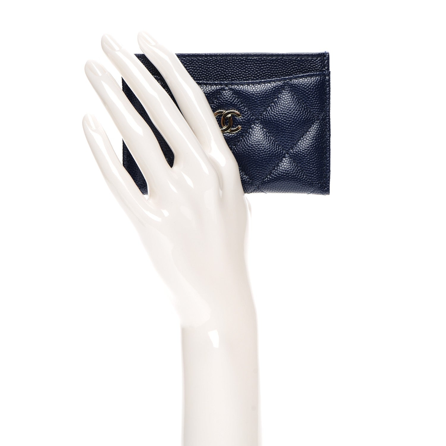 Chanel Caviar Quilted Card Holder Navy Blue 2 of 7