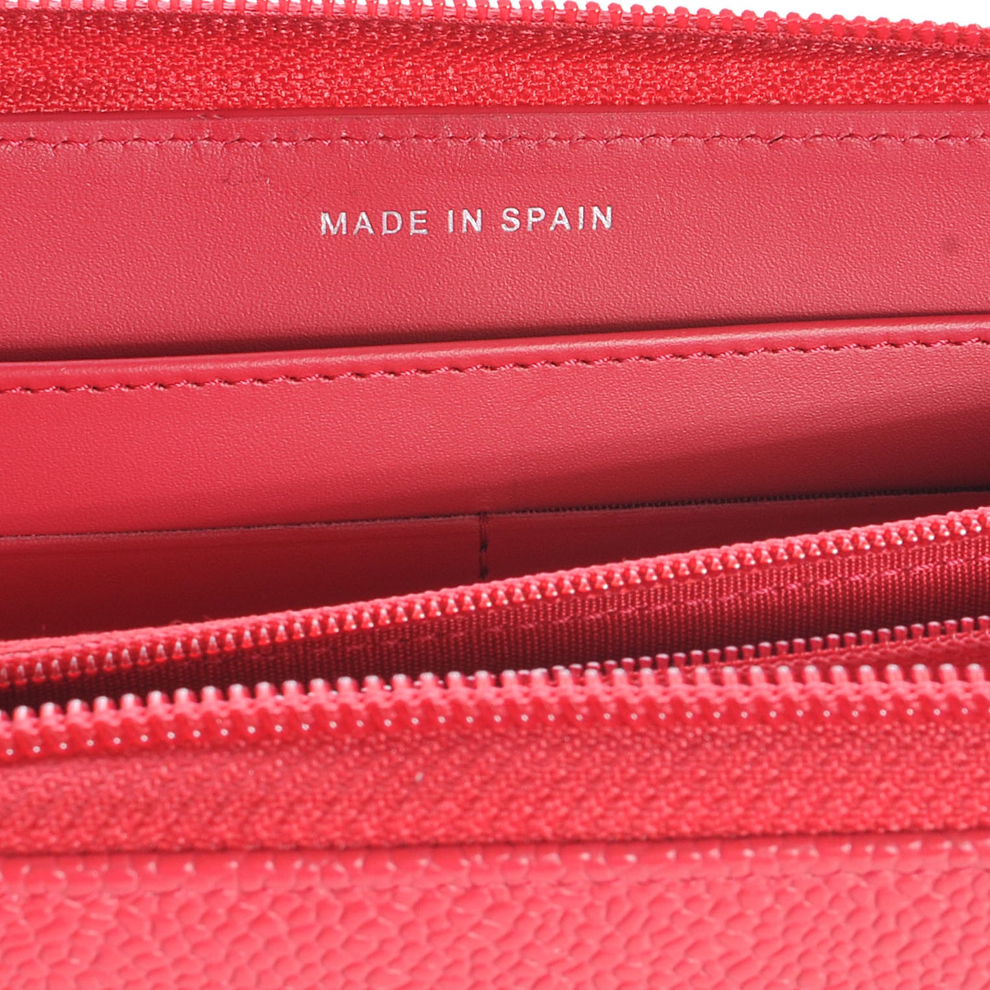 Caviar CC Large Gusset Zip Around Wallet Dark Pink