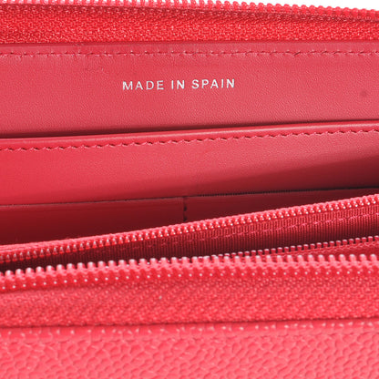 Chanel Caviar CC Large Gusset Zip Around Wallet Dark Pink 7 of 9
