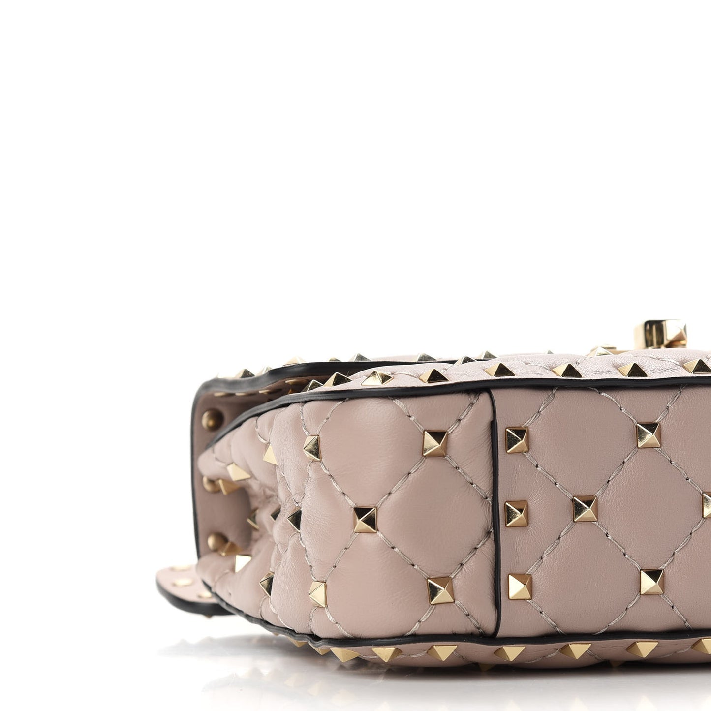 Nappa Small Rockstud Spike Shoulder Bag Poudre