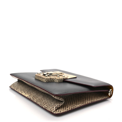 Dolce & Gabbana Calfskin Snakeskin Lucia Shoulder Bag Black 6 of 8