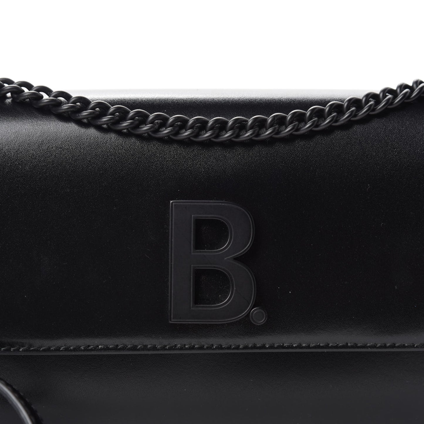 Smooth Calfskin B Continental Chain Bag Black