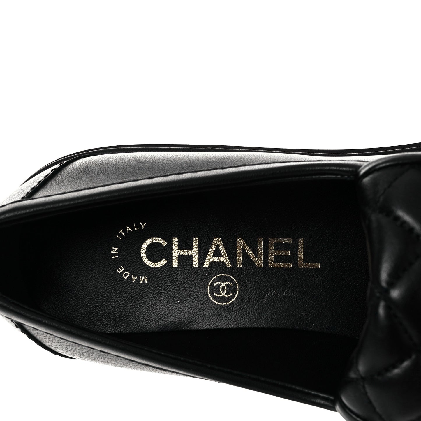 Lambskin Quilted CC Turnlock Loafers 36 Black