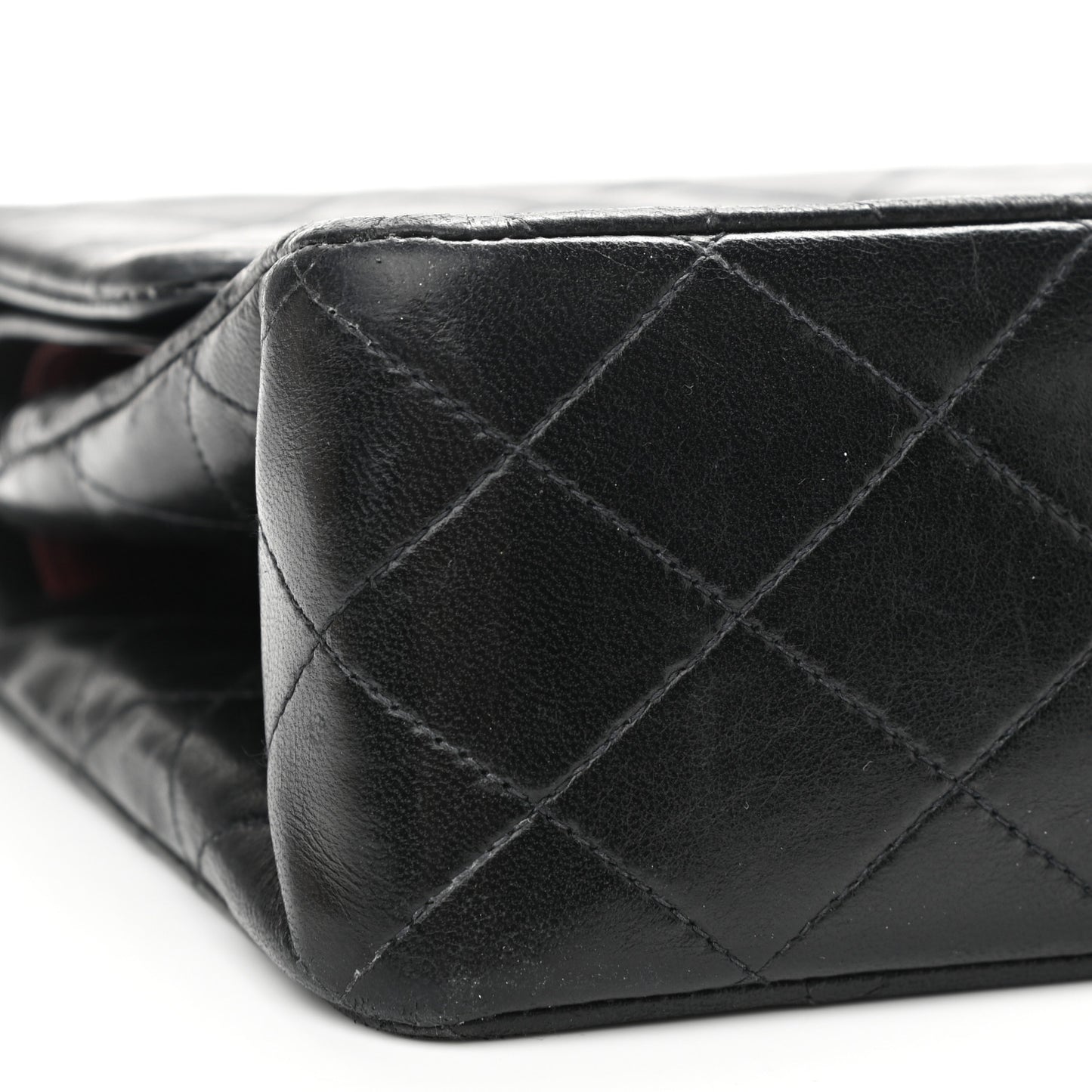 Lambskin Quilted Medium Double Flap Black