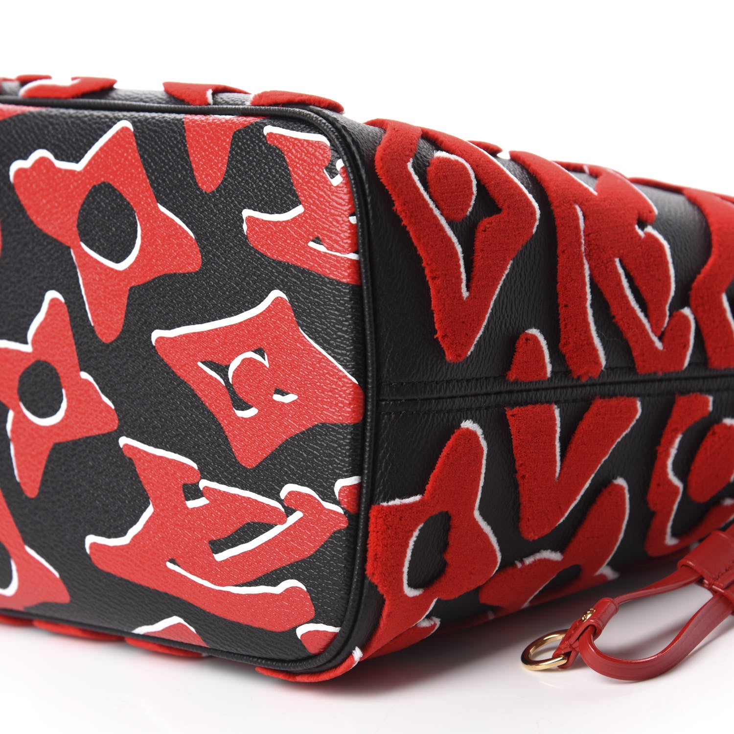 Louis Vuitton X UF Tufted Monogram Neverfull MM Black Red 7 of 11