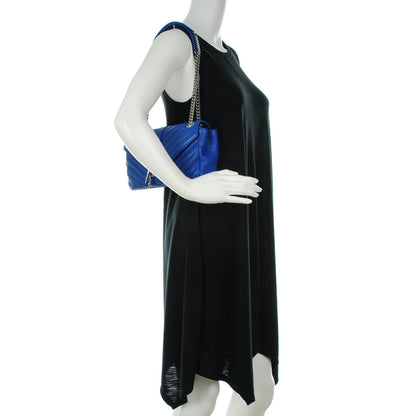 Saint Laurent Sheepskin Matelasse Medium Monogram College Punk Chain Satchel Blue Majorelle 2 of 8