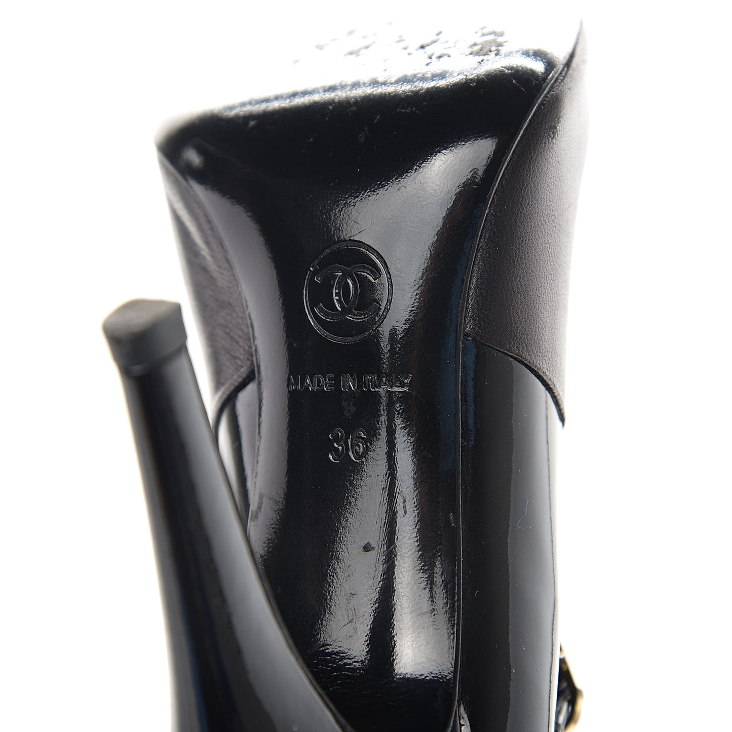 Patent Lambskin Mary Jane Pump 36 Black