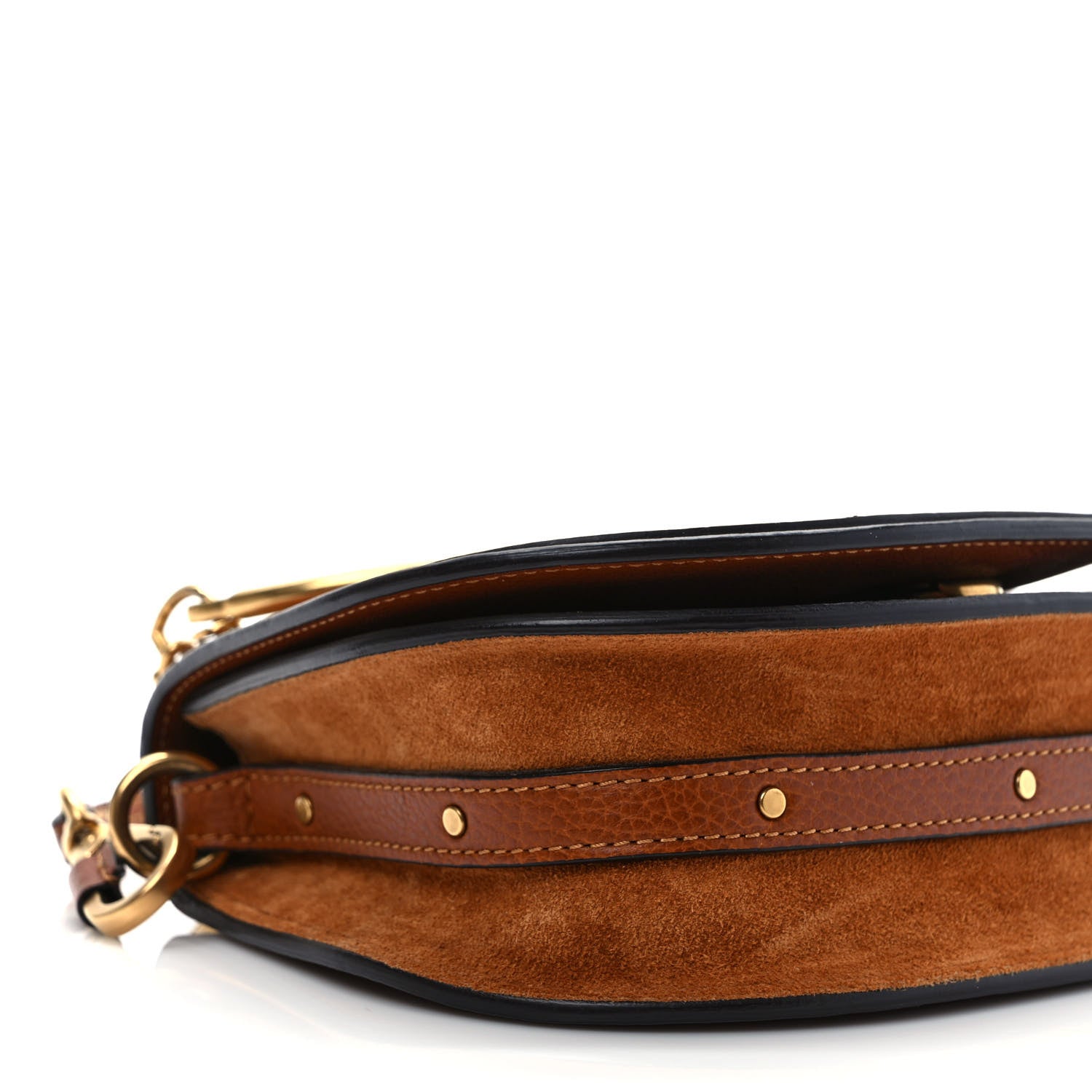 Chloe Calfskin Suede Small Nile Bracelet Bag Caramel 8 of 9