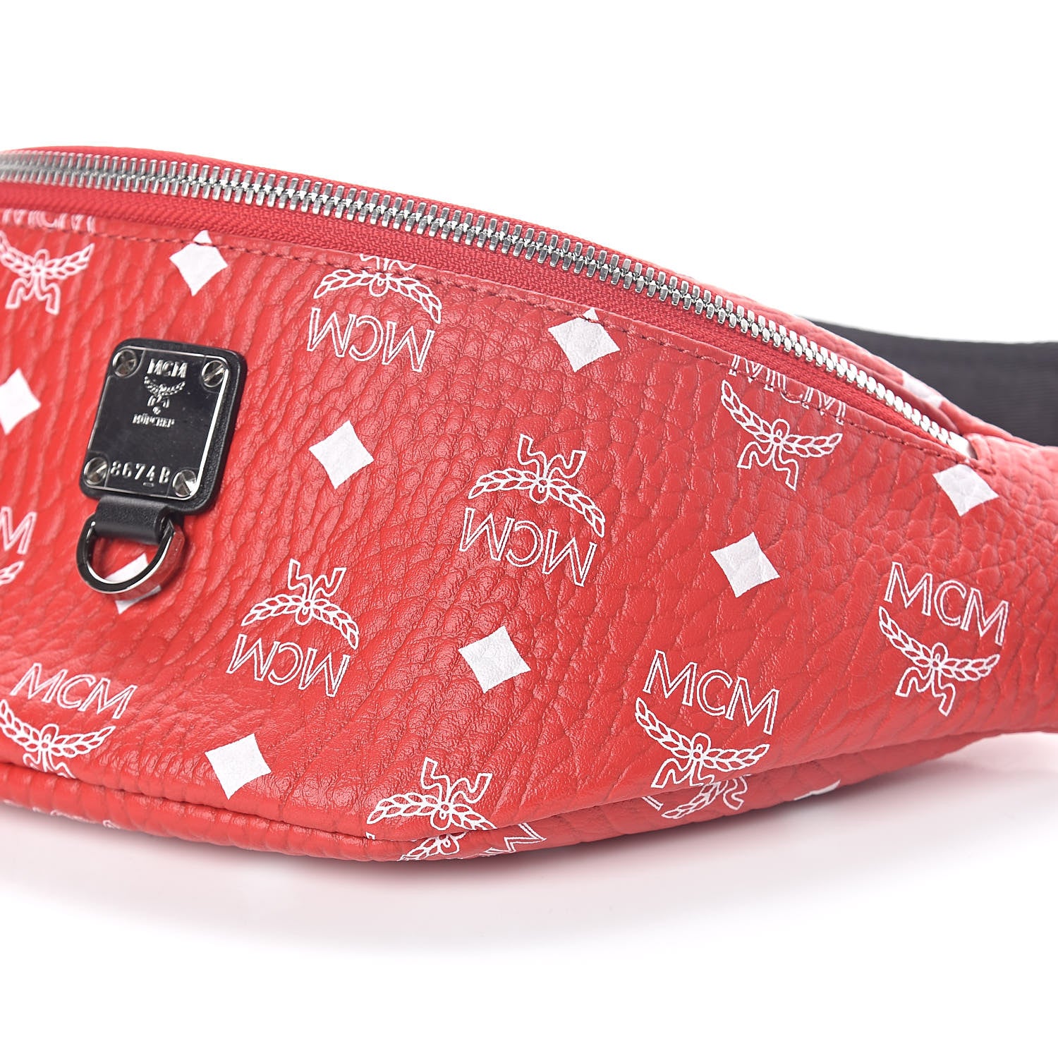 MCM Visetos Small Fursten Belt Bag Red 8 of 9