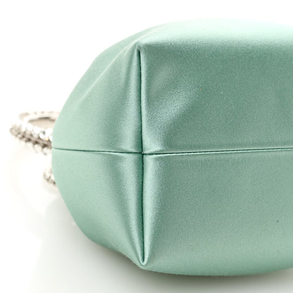 Jimmy Choo Satin  Crystal Embellished Bon Bon Bucket Bag Celeste 8 of 10