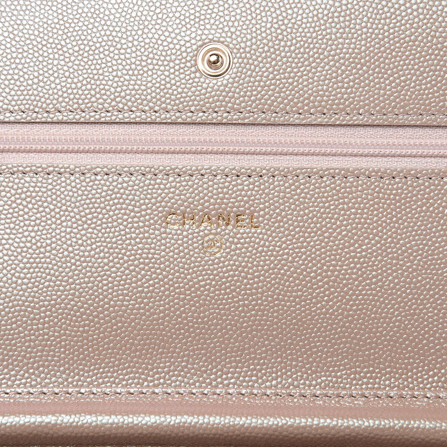 Chanel Iridescent Caviar Quilted Wallet On Chain WOC Beige 6 of 11