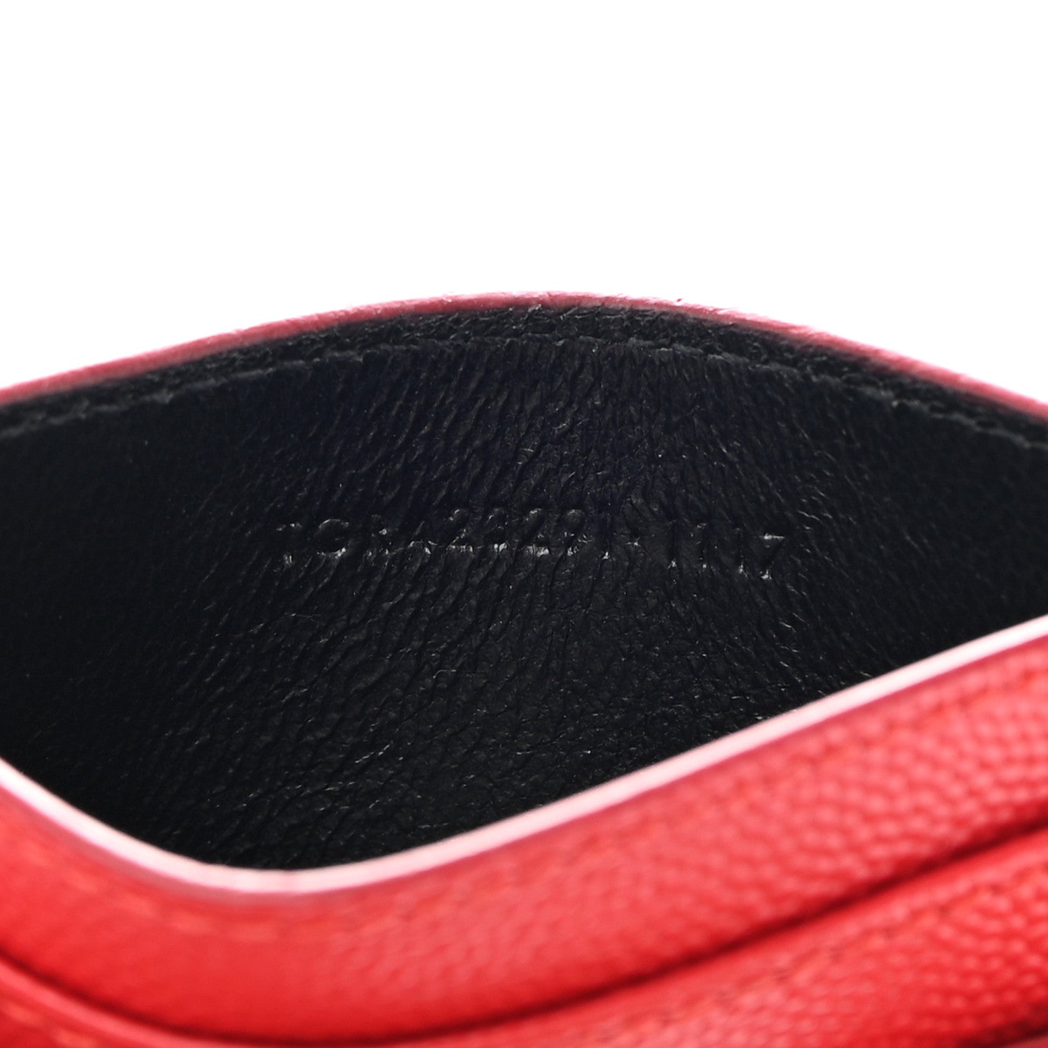Saint Laurent Grain De Poudre Matelasse Chevron Monogram Credit Card Case New Red 7 of 14