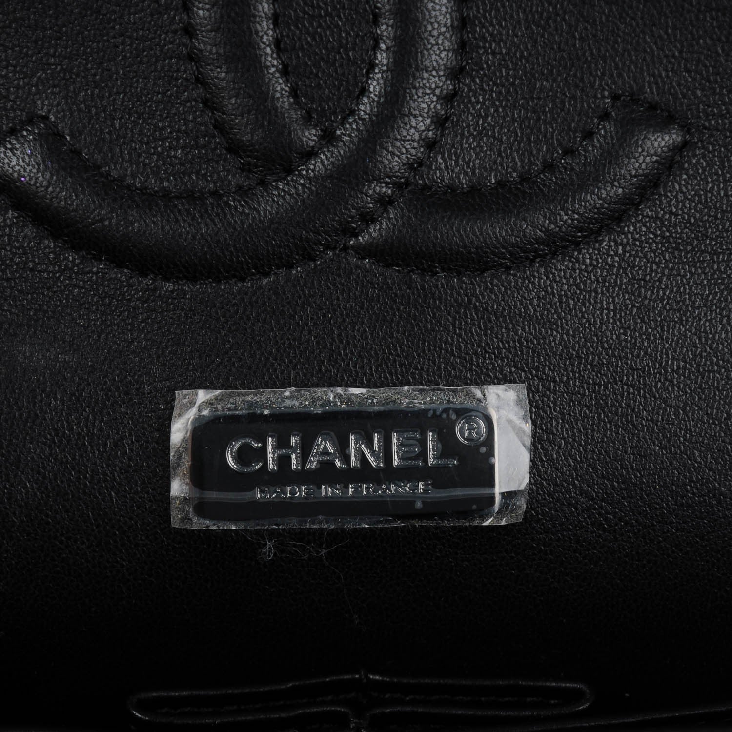 Chanel Lambskin Hand Painted Medium Double Flap Black 6 of 9