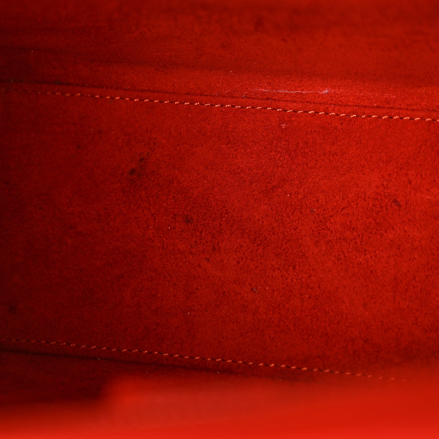 Drummed Calfskin Nano Luggage Vermillion
