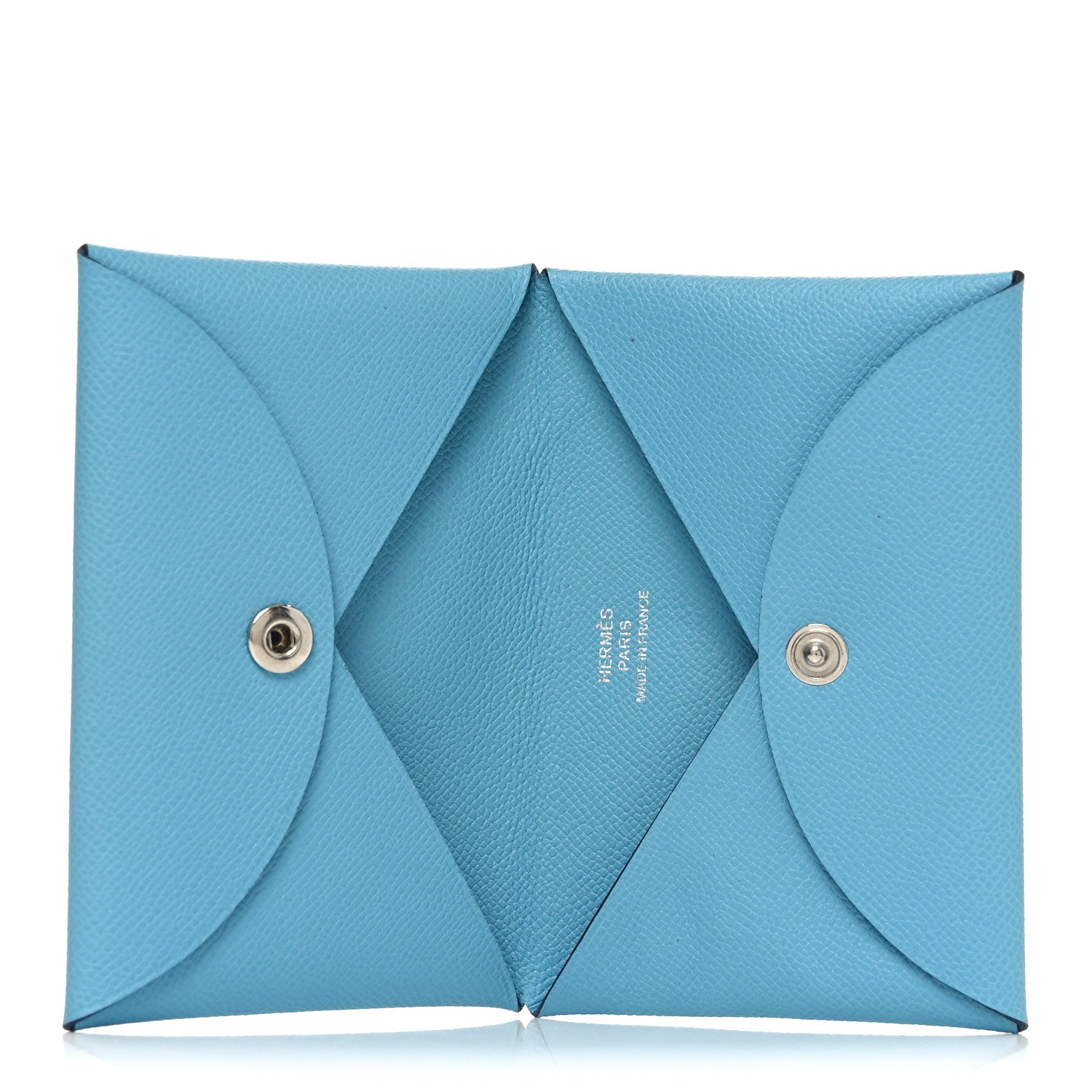 Hermes Epsom Calvi Card Case Celeste 5 of 8