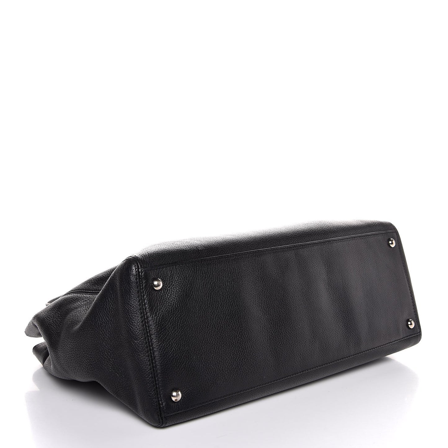 Calfskin Cerf Executive Shopper Tote Black