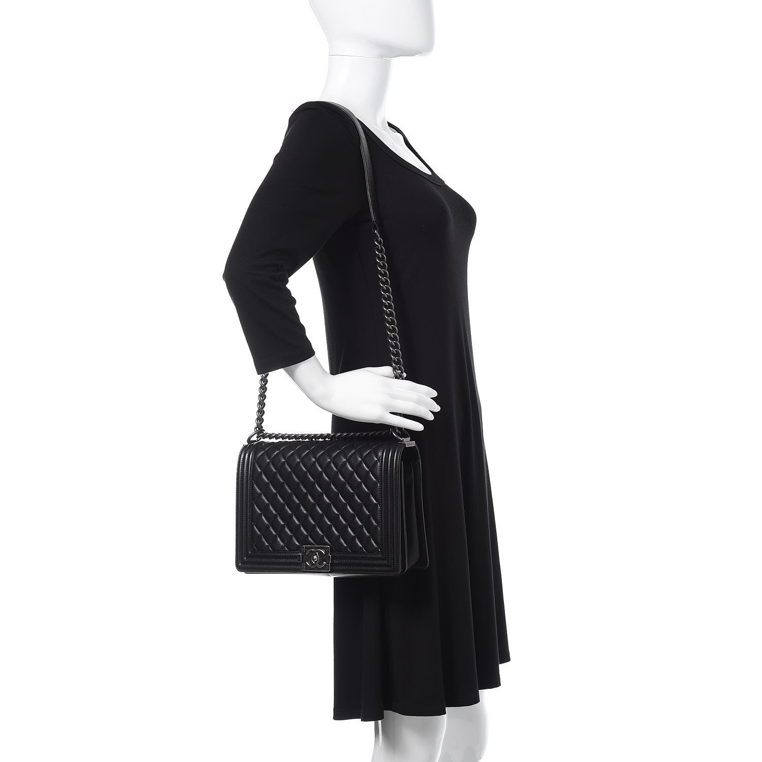Chanel Lambskin Quilted New Medium Boy Flap Black 2 of 11