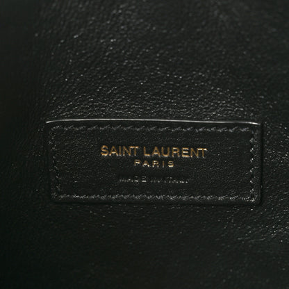 Saint Laurent Calfskin Crocodile Embossed Paris Mini Toy Shopper Tote Black 6 of 10