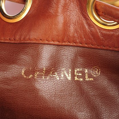 Chanel Lambskin CC Drawstring Shoulder Bag Light Brown 6 of 9