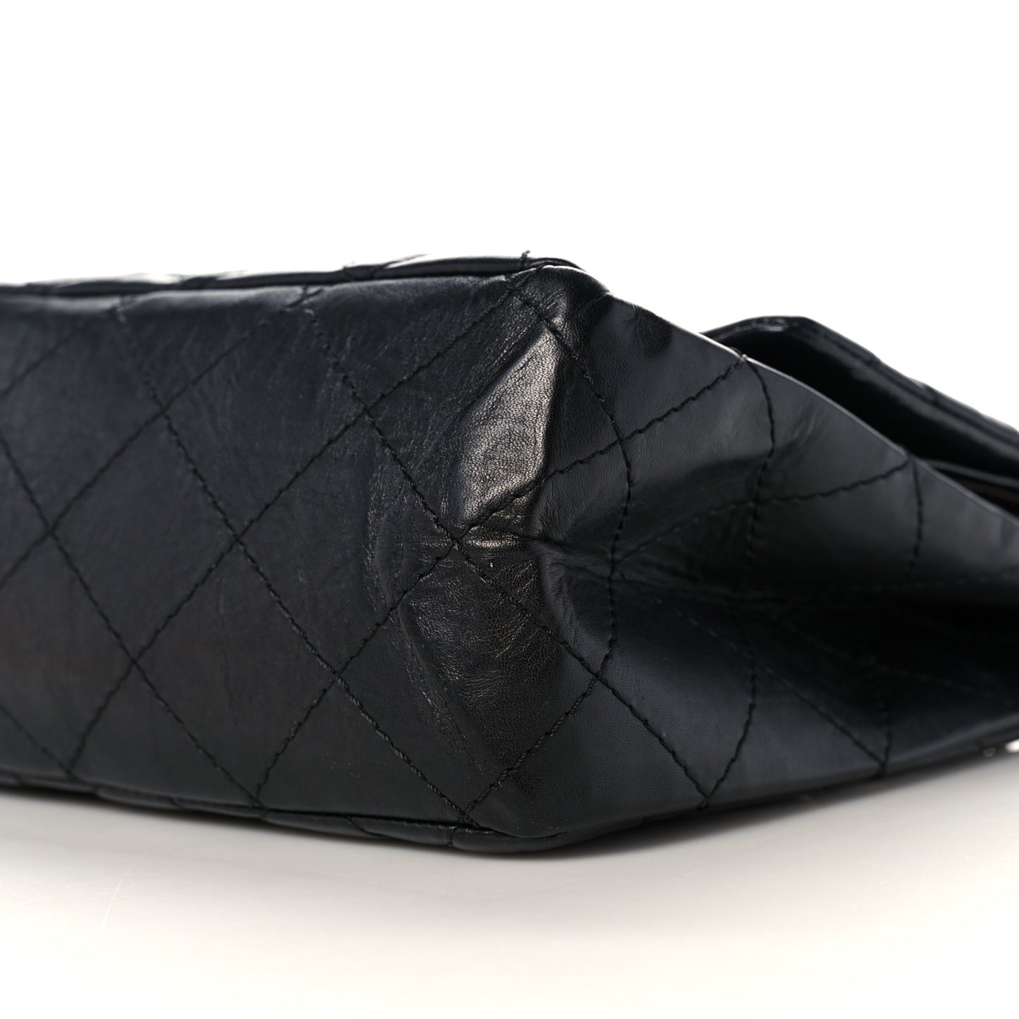 Aged Calfskin Quilted 2.55 Reissue 227 Flap Black