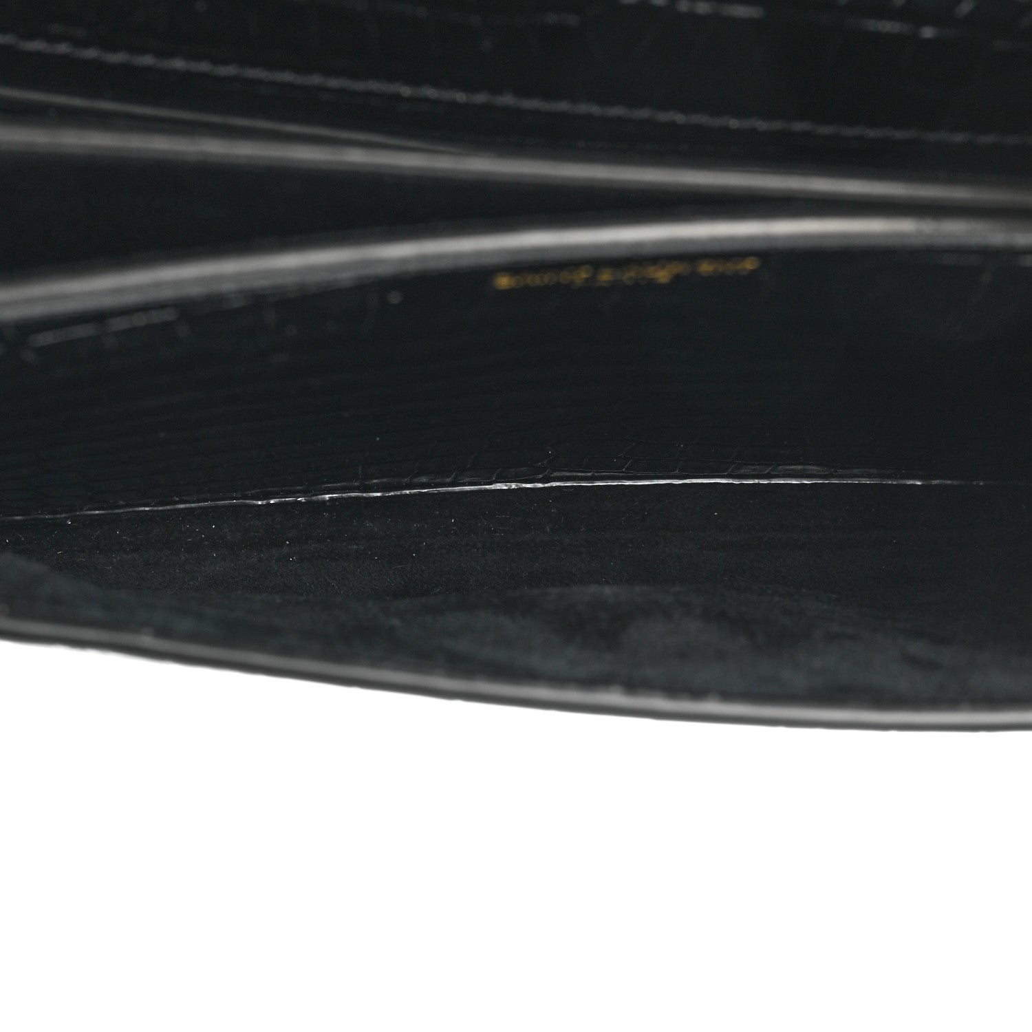Saint Laurent Calfskin Crocodile Embossed Medium Monogram Sunset Black 5 of 14
