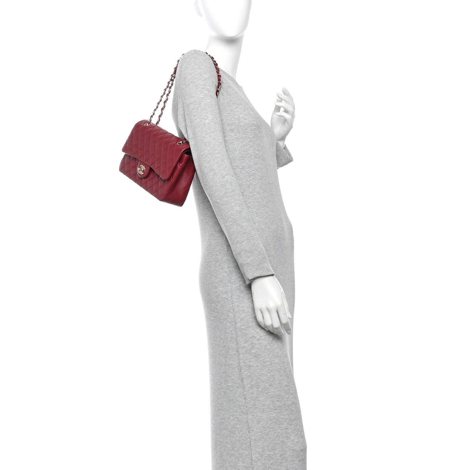 Chanel Lambskin Quilted Medium Double Flap  Burgundy 2 of 11