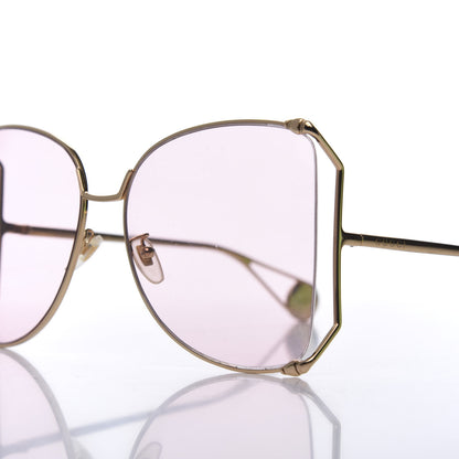 Gucci Metal Oversized Round Sunglasses GG0252S Gold Pink 7 of 7