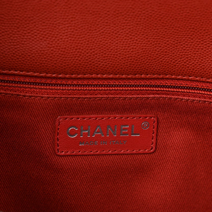 Chanel Caviar Quilted Medium Coco Handle Flap Dark Red 6 of 10