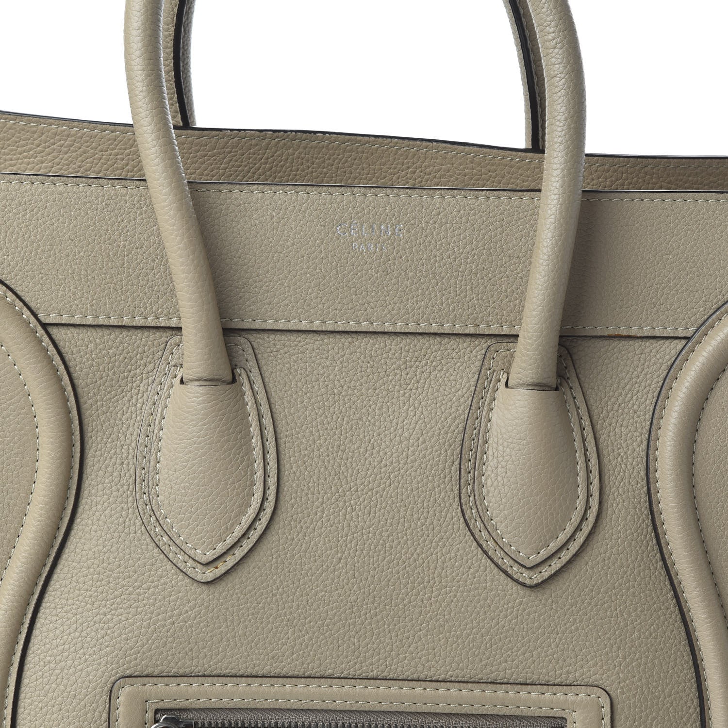 Celine Drummed Calfskin Mini Luggage Dune 10 of 10