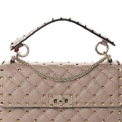 Valentino Garavani Lambskin Medium Rockstud Spike Shoulder Bag Poudre 9 of 9