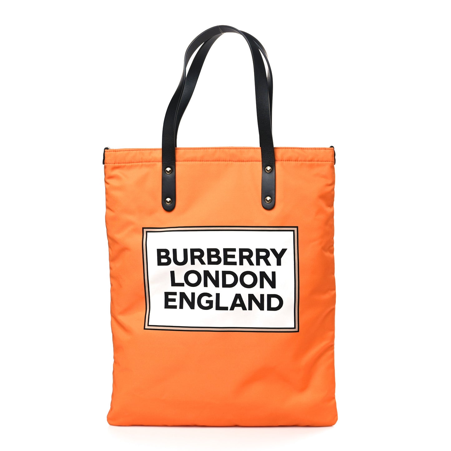 Nylon London England Print Logo Flat Tote Orange