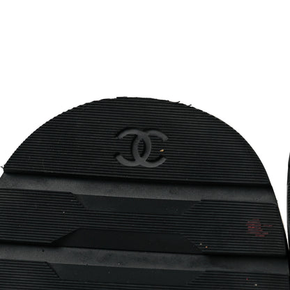 Chanel Shiny Calfskin Quilted Lace Up Combat Boots 36.5 Black 7 of 8