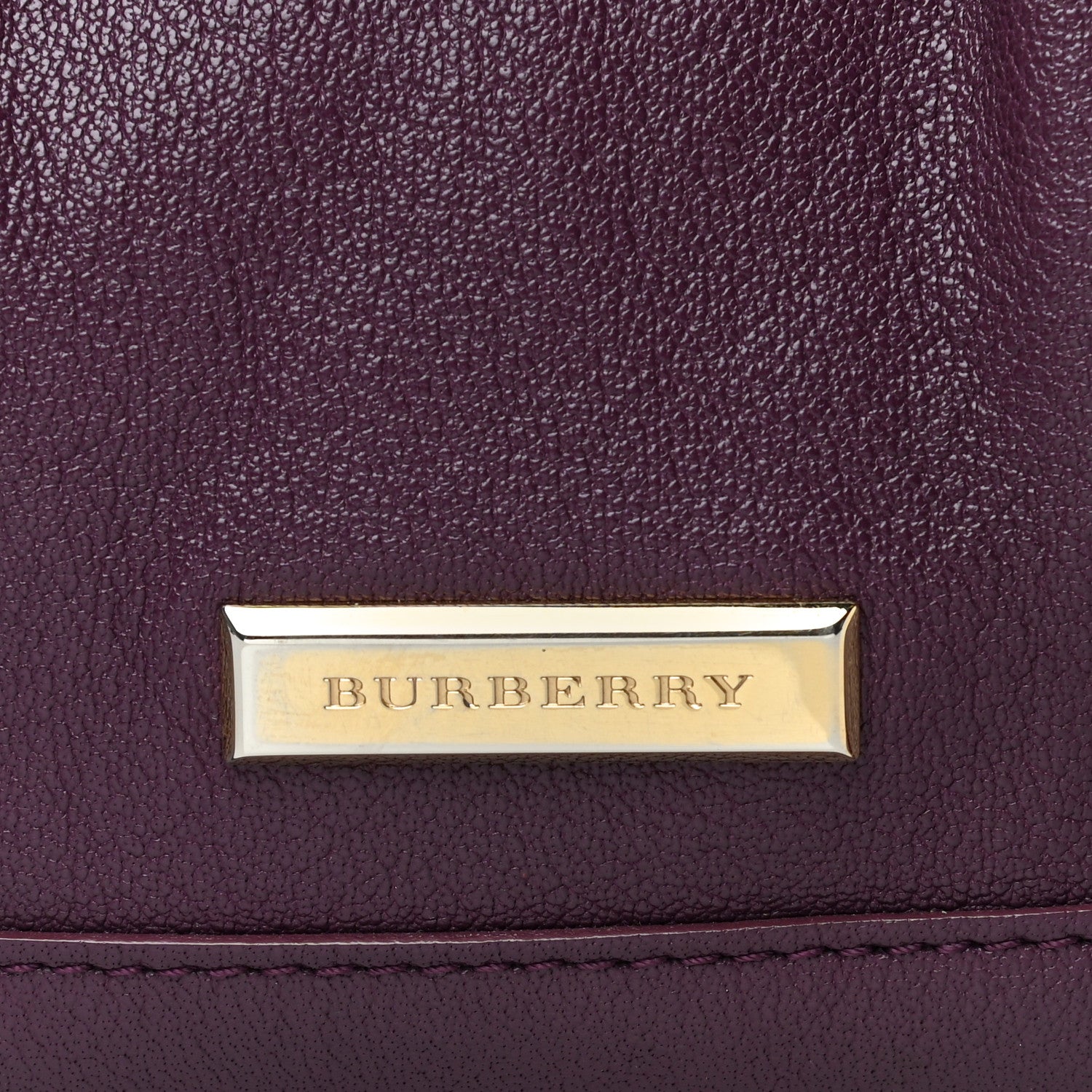 Burberry Grainy Calfskin Small Pilgrim Bowling Bag Plum 15 of 15