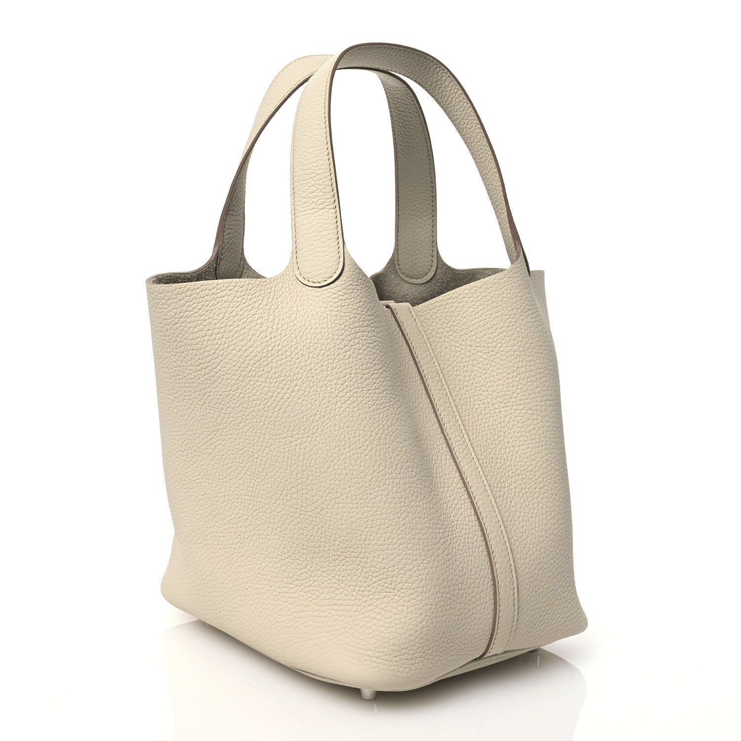 Hermes Taurillon Clemence Picotin Lock 22 MM Beton 2 of 12