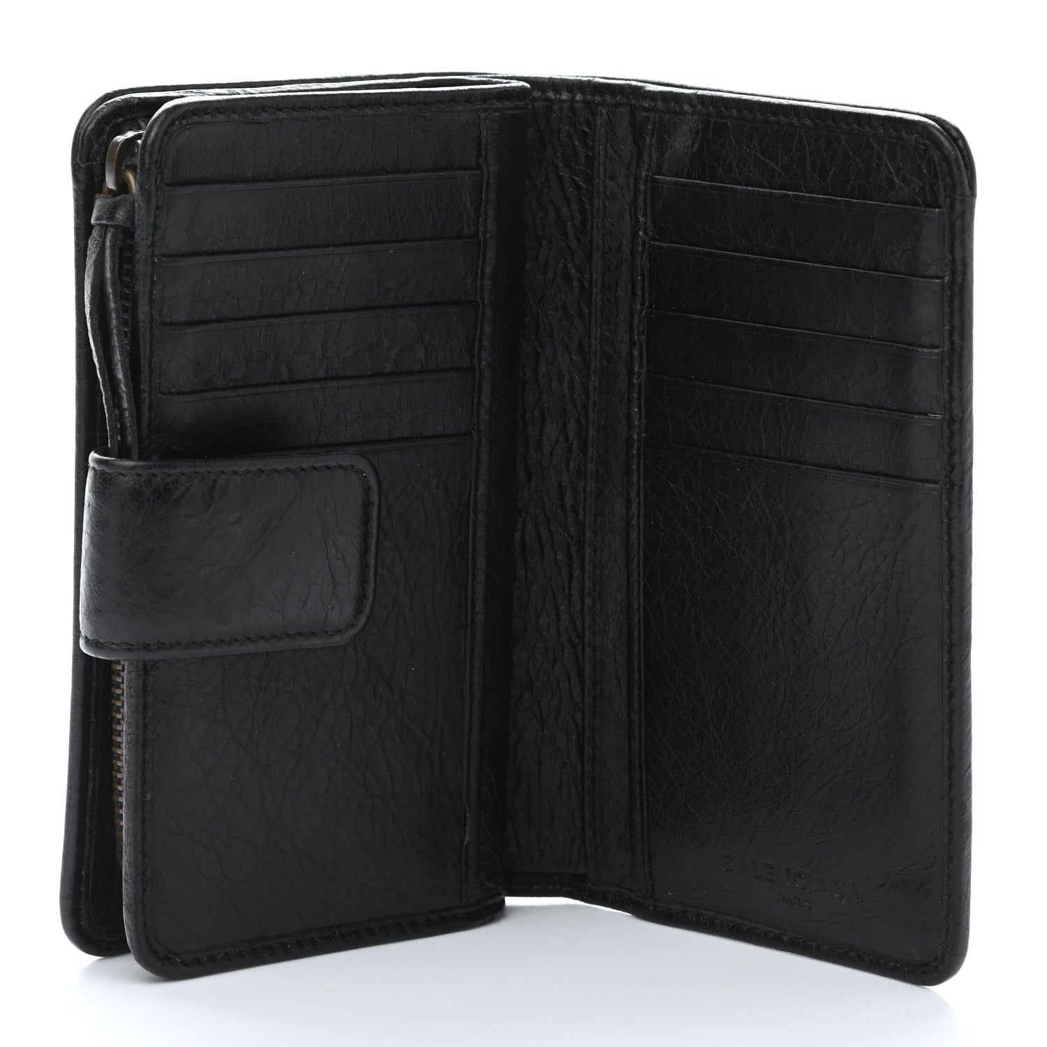 Balenciaga Agneau Classic Hardware Continental Zip Around Wallet Black 5 of 9
