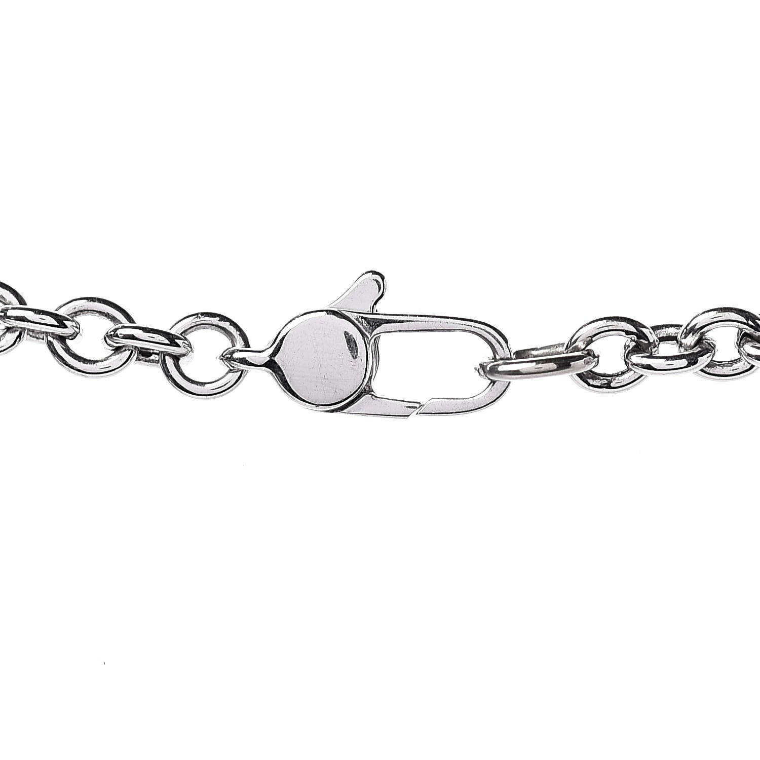 Gucci 18K White Gold Diamond Horsebit Pendant Necklace 5 of 7