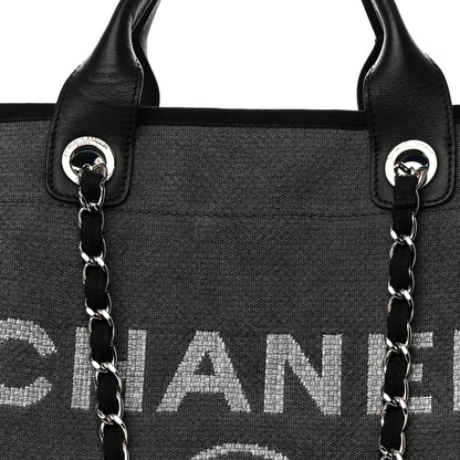Chanel Canvas Extra Large Deauville Tote Grey 7 of 11