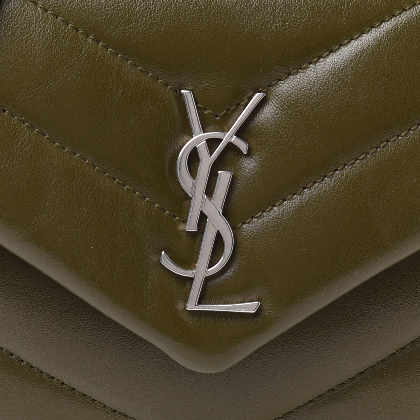 Calfskin Y Quilted Monogram Toy Loulou Crossbody Bag Military Olive