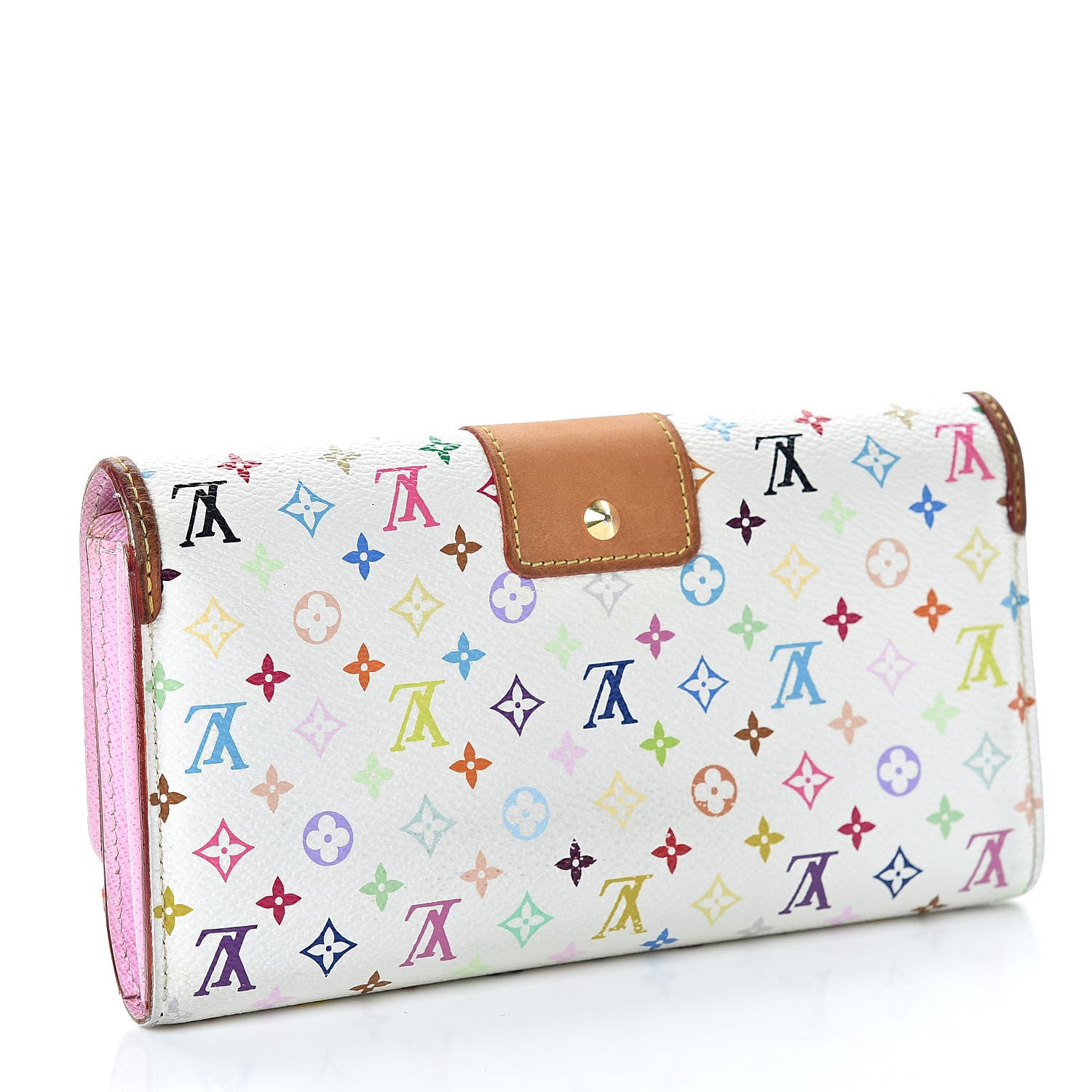 Louis Vuitton Monogram Multicolor Sarah Noeud Wallet White Litchi 3 of 11