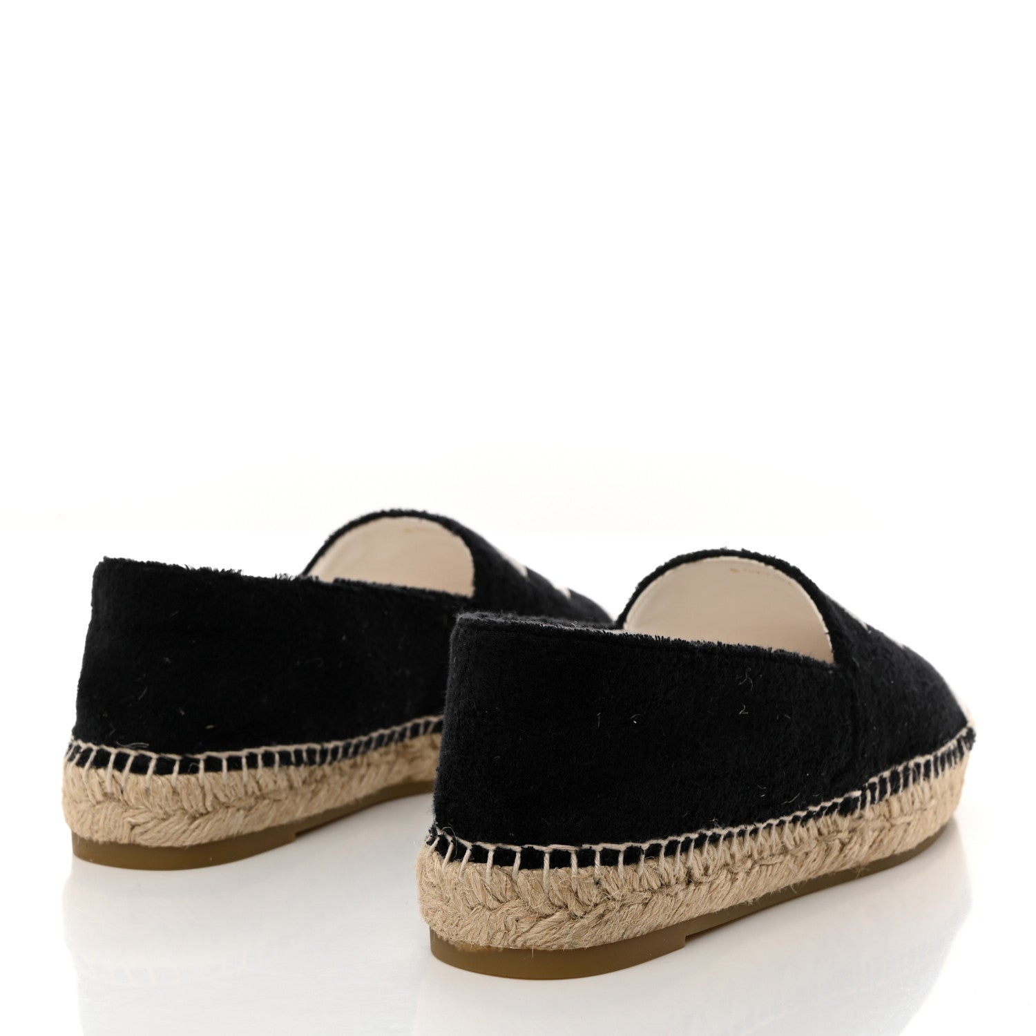 Chanel Cotton Lambskin CC Espadrilles 39 Black White 4 of 9