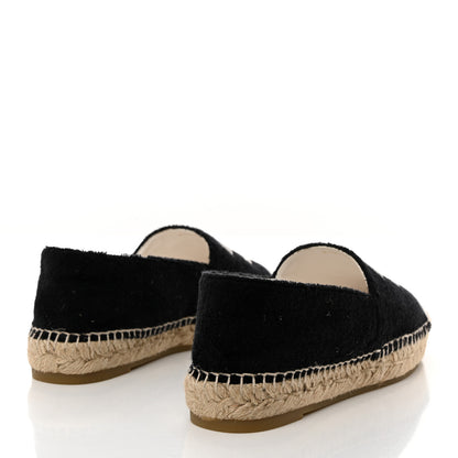 Chanel Cotton Lambskin CC Espadrilles 39 Black White 4 of 9