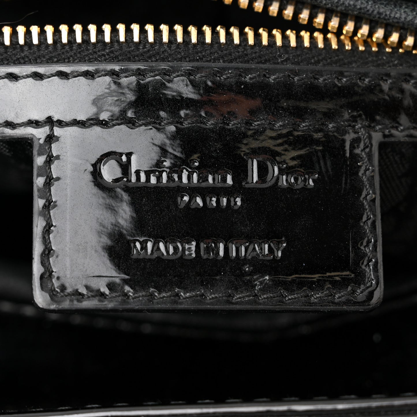Patent Cannage Medium Lady Dior Black
