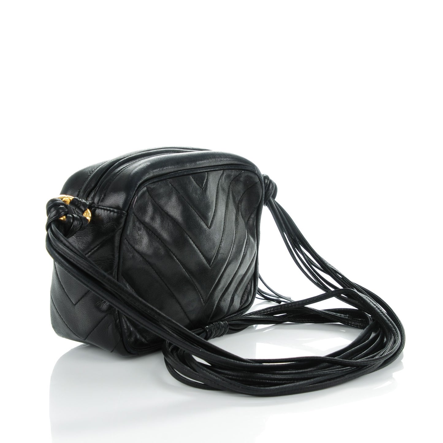Lambskin Chevron Camera Bag Black