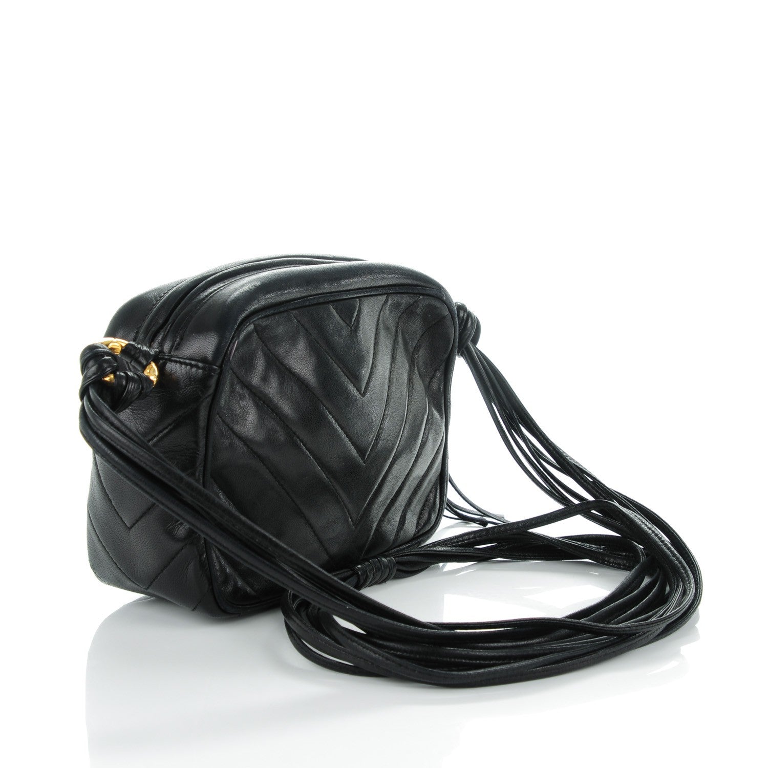 Chanel Lambskin Chevron Camera Bag Black 3 of 8